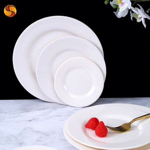 Melamin-Teller im Western-Stil, Weißer Flacher Teller, Porzellan-Imitat, Knochenteller für Steaks, Rund mit Solidem Muster, Großhandel - Product Image 5