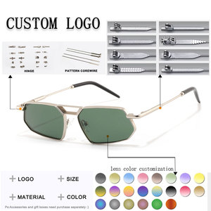 Gafas de Sol Rectangulares Unisex, Montura Metálica Completa, Lentes Gris Oscuro, Protección UV400, Modelo 13011 para Actividades al Aire Libre, Adultos - Product Image 2