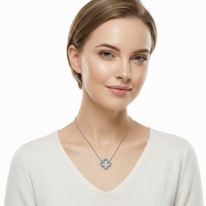 Collier trèfle à quatre feuilles porte-bonheur en opale, pendentif amulette de protection en forme de trèfle irlandais pour femmes et adolescentes - Product Image 6