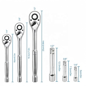 Juego de Llaves de Trinquete de Cabeza Flexible de 6 Piezas, Llaves de Trinquete de 1/4'', 3/8'' y 1/2'', con Varilla de Extensión de 4'', 5'' y 6'' - Product Image 2