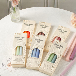 Bougies coniques de 25 cm de long, sans fumée, colorées, pour créer une ambiance festive, pour mariage, banquet, anniversaire, décoration de table avec supports. - Product Image 5