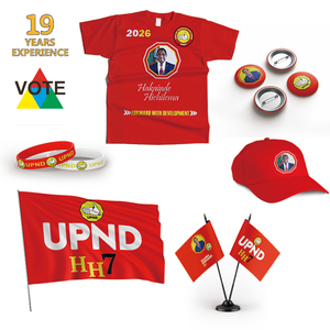 T-shirts en polyester pour campagnes électorales en Zambie et en Éthiopie, fabrication directe, conception sur mesure - Product Image 1