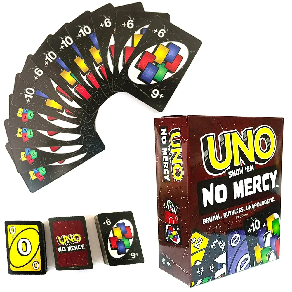 Mercy s hiçbir merhamet oyun tahtası oyunları Unos kartları masa aile parti eğlence UNOs oyunları kart oyuncaklar çocuk doğum günü noel