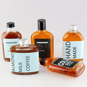 Flacon plat personnalisé boisson vin glace <span class=keywords><strong>café</strong></span> infusé à froid bouteille en verre avec couvercles - Product Image 1