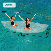 Kayak gonflable RIB, bateau de pêche pliable, ponton en PVC épais pour 2 personnes, écologique, 3,18x0,81m, transparent