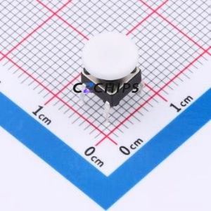TSA06131-075B332CA-006E Tactile Switch Through hole-4P,6.1x6.1mm Switch Single Pole Single Throw Round Button 1.8N 6.1mm - Product Image 1