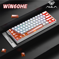 Clavier à commutateur magnétique Aula WIN60 HE Series 8000Hz filaire RGB transparent pour PC