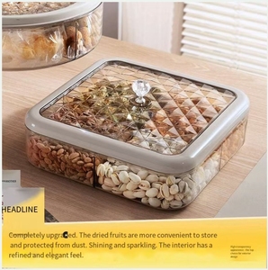 Nuovo Modello di Portafrutta in Acrilico dal Design Contemporaneo con Coperchio per Tavolo da Caffè, Caramelle, Snack, Frutta Secca, Contenitore Divisorio per Uso Domestico e Feste - Product Image 3