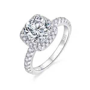 MSR1031 Moissanite Engagement Ring 2 Carat Sterling 925Silver Synthetic Diamond Wedding Jewelry