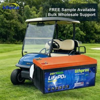 Batterie LiFePO4 rechargeable 24V 150AH Grade A 6000 cycles, cycle profond, pour voiturette de golf, avec BMS Bluetooth, connecteur Anderson, CE RoHS IP67, OEM ODM