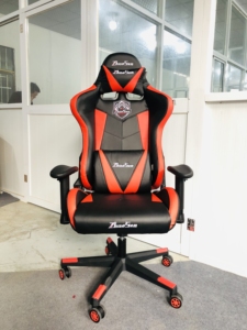 Chaise de jeu ergonomique confortable en cuir de style course pour ordinateur de jeu de bureau en gros - Product Image 2
