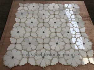 喷水白色和灰色大花形大理石天然石材马赛克豪华别墅家居装饰游泳池马赛克 (41) - Product Image 5