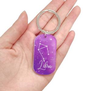 Portachiavi personalizzato in acciaio inossidabile 12 costellazione stampato UV segno zodiacale in metallo portachiavi - Product Image 6
