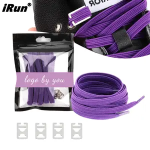 iRun Casual Elastic Shoe Laces Lazy No Tie Running Sports Elastic Flat Shoelaces Purple with Fasten Anchor