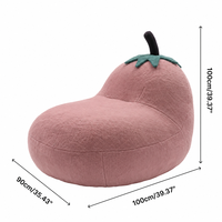 Fauteuil inclinable en tissu moderne et créatif en forme d'aubergine, avec sensation de confort nuageux pour salon