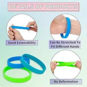 Özel tasarım Logo elastik kauçuk kişiselleştirilmiş promosyon baskılı olay Debossed parti spor bilezikler bilekliği - Product Image 4
