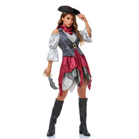 Disfraz de Carnaval para Adultos, Talla M-XL, Disfraz de Pirata para Mujer, Disfraz de Halloween, Falda de Encaje, Uniforme para Fiesta de Disfraces