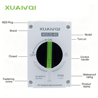 Interrupteur isolateur rotatif étanche 32A 1000V DC solaire IP66, interrupteur de déconnexion PV 1200V avec connecteur de fusible