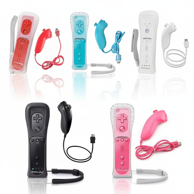 2-in-1 for Nintendo Wii Gamepad Joystick Controller Wireless Remote Nunchuck Built-in Motion Sensor Vibration Silicone Case
