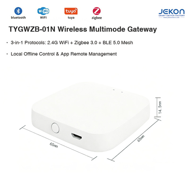 Tuya Smart Life Wireless Multimode Hub RJ45 Wired Access Offline Control Work With All Tuya Zigbee BLE Smart Products