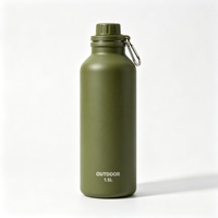 Bouteille d'eau d'extérieur de 1,5 L avec poignée mousqueton pour le camping, la randonnée et l'escalade