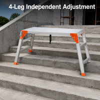 Banc de travail pliable en aluminium, moderne, portable, multifonction, plateforme de travail réglable, pieds antidérapants, capacité de charge de 150 kg