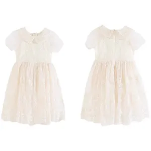 Factory Direct Sales 2024 new girls' suit dress summer western style little girl white pleated skirt children's preppy dress