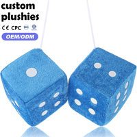 Pendentif dés en peluche couleur personnalisée, très populaire, cube moelleux avec cordon pour décoration intérieure de voiture, cadeau