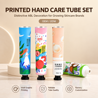Tube d'emballage personnalisé pour crème pour les mains, en aluminium et plastique ABL, conteneur compressible avec bouchon à vis, impression UV, 12,7-35 mm