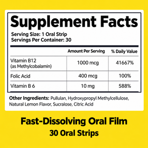 Tiras Orales de Vitamina B12 al por Mayor de Fábrica, Apoyan Niveles Saludables de Energía y Promueven la Cognición, Suplemento Dietético - Product Image 6