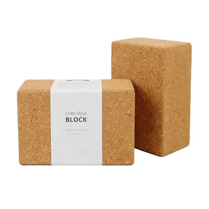 Low MOQ Eco-friendly Recycled Organic Cork Yoga Brick Wooden Yoga Block For Fitness