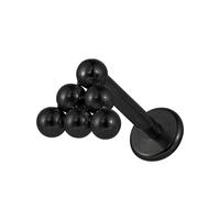 Bijoux de piercing tendance en titane plaqué or rose ASTM F136, style fleur délicate, serti de petites billes, vente en gros Superstar
