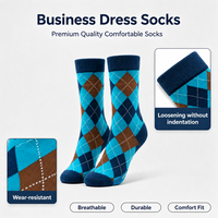 Premium Atmungsaktive Herren Formelle Crew-Socken mit Mehreren Jacquard-Designs, Geschäftskleidungs-Socken Geeignet