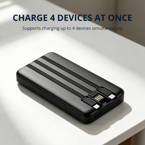 Banco de Energía Portátil de 10000mAh con Cables Integrados Tipo-C, USB e <span class=keywords><strong>iOS</strong></span>, Carga Rápida de 22.5W, Pantalla LED - Product Image 5