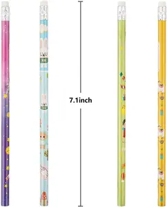 Customized Novel Gift Assorted Colorful Pencils With Eraser Tops For Party Favors School Supply