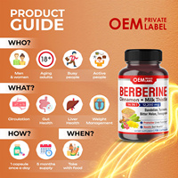 Capsules personnalisées de berbérine HCL de berbérine avec capsules de cannelle de Ceylan Capsules de chardon-Marie Suppléments immunitaires végétaliens pour la santé intestinale