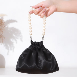 Bolso de Noche Elegante para Mujer, Diseño Cuadrado con Perlas, Cadena de Satén, Forma de Cubo, Grande, Venta al Por Mayor - Product Image 2