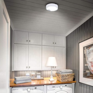 Lumière de nuit LED <span class=keywords><strong>à</strong></span> détecteur de mouvement moderne, blanche, alimentée par piles, lumière de plafond PIR pour la maison, le placard - Product Image 6
