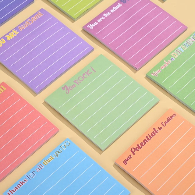 English Retro Hand- Written Paper Sticky Notes for Mental Health Notes Message Posts and Notepads