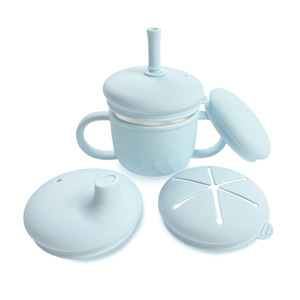 Vaso Infantil de Silicona de Grado Alimenticio con Pajita, Asa y Tapa Reemplazable Antiderrames, Diseño Dos en Uno - Product Image 4