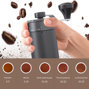 Moulin à café manuel portable et réglable avec meule en céramique et récipient en verre pour la poudre, capacité de 30 g, pour la maison et les voyages - Product Image 3