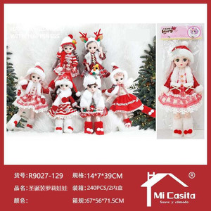 ตุ๊กตาคริสต์มาสโลลิต้า21ข้อต่อพร้อมตา3D 6รูปแบบผสม PVC 240ชิ้น/กล่อง12นิ้ว30ซม. - Product Image 1