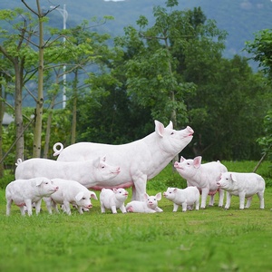 รูปปั้นหมูไฟเบอร์กลาสจำลองสำหรับโรงงานแปรรูปเนื้อสัตว์ฟาร์มปศุสัตว์ - Product Image 3