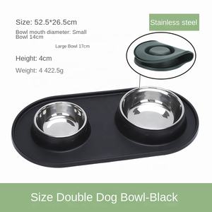 Hot-selling Wholesale Non-slip Large <b>Stainless</b> <b>Steel</b> Silicone <b>Dog</b> <b>Bowl</b> with Double <b>Stainless</b> <b>Steel</b> Feeder Pet Food <b>Bowl</b> - Product Image 3