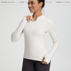 เสื้อโยคะผู้หญิงเนื้อผ้านุ่มเบาสบาย ระบายอากาศได้ดี ยืดได้สี่ทิศทาง กระชับสัดส่วน อุ่นสบาย แขนยาว ซิปครึ่งตัว เหมาะสำหรับออกกำลังกาย - Product Image 2