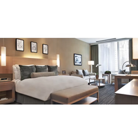 Motel möbel (King Kopfteil, Nachttisch, Schreibtisch, Stuhl, Sessel, Beistell tisch, TV-Schrank, Gepäckträger) für Hotel