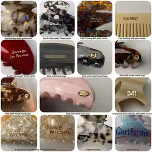 Kinling OEM elegante nuevo diseño de forma de amor 5cm Color cálido letra LOGO impresión PVC para ocasiones de fiesta pinzas para el cabello sin costuras - Product Image 6