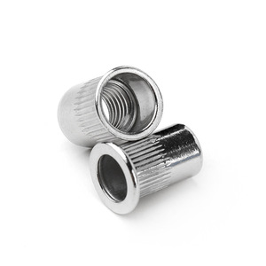 Écrous à riveter en acier inoxydable 304 M3 M4 M5 M6 M8 M10 M12, inserts à filetage métrique, tête plate moletée, entièrement filetés - Product Image 1