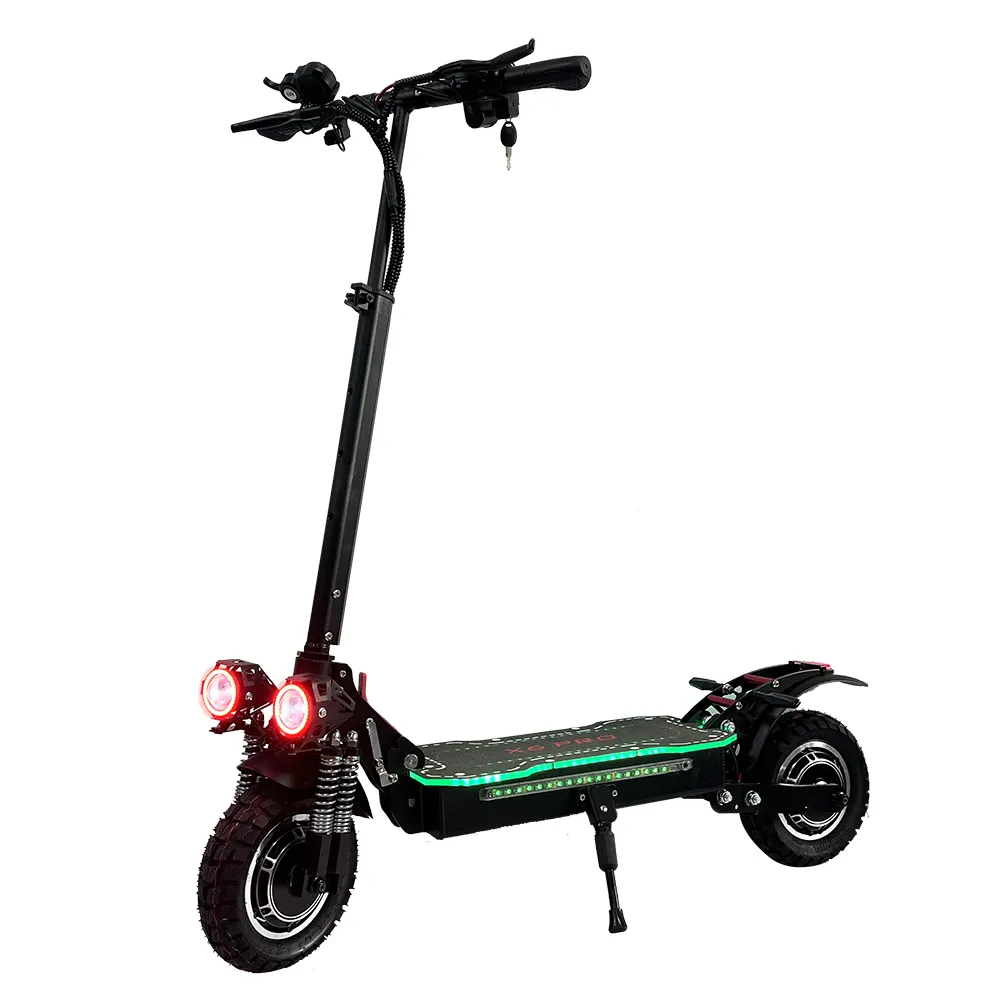 [EU Stock] New arrival X6 PRO Scooter 2400w Electric Scooter 48v 52v dual motor 10inch off road tire foldable scooter adult