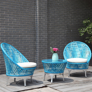 OSMEN <span class=keywords><strong>Ostra</strong></span> Table de tissage pour balcon Table basse en rotin Table d'appoint ronde stockable pour l'extérieur - Product Image 3